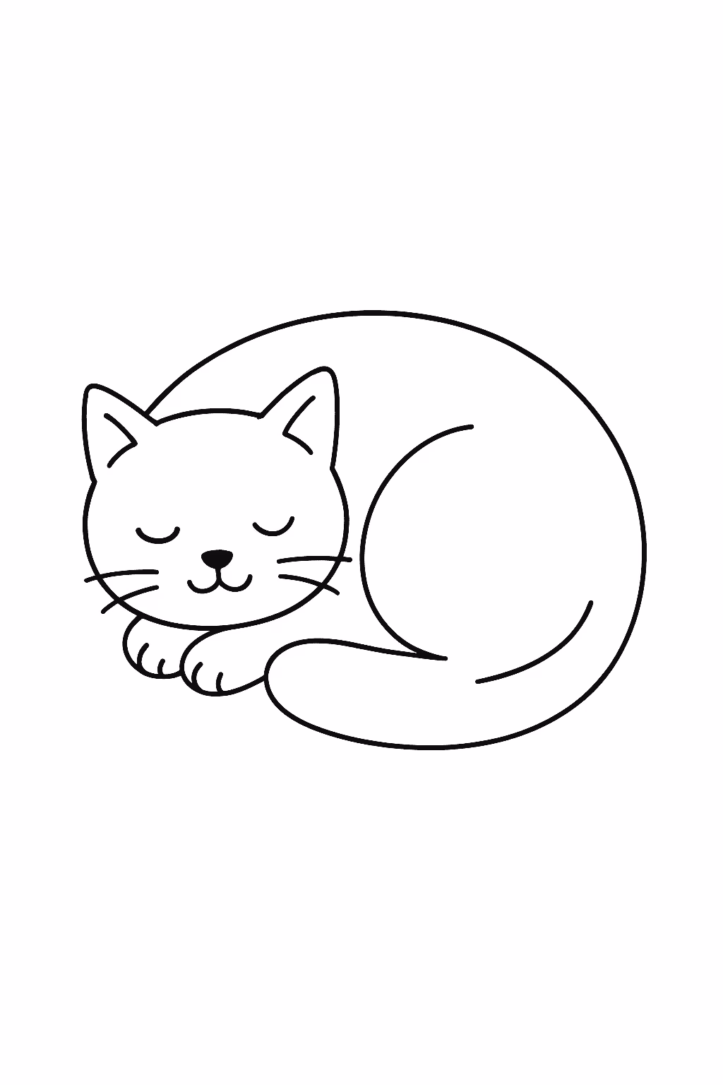 Gato dormindo para colorir — desenho para imprimir
