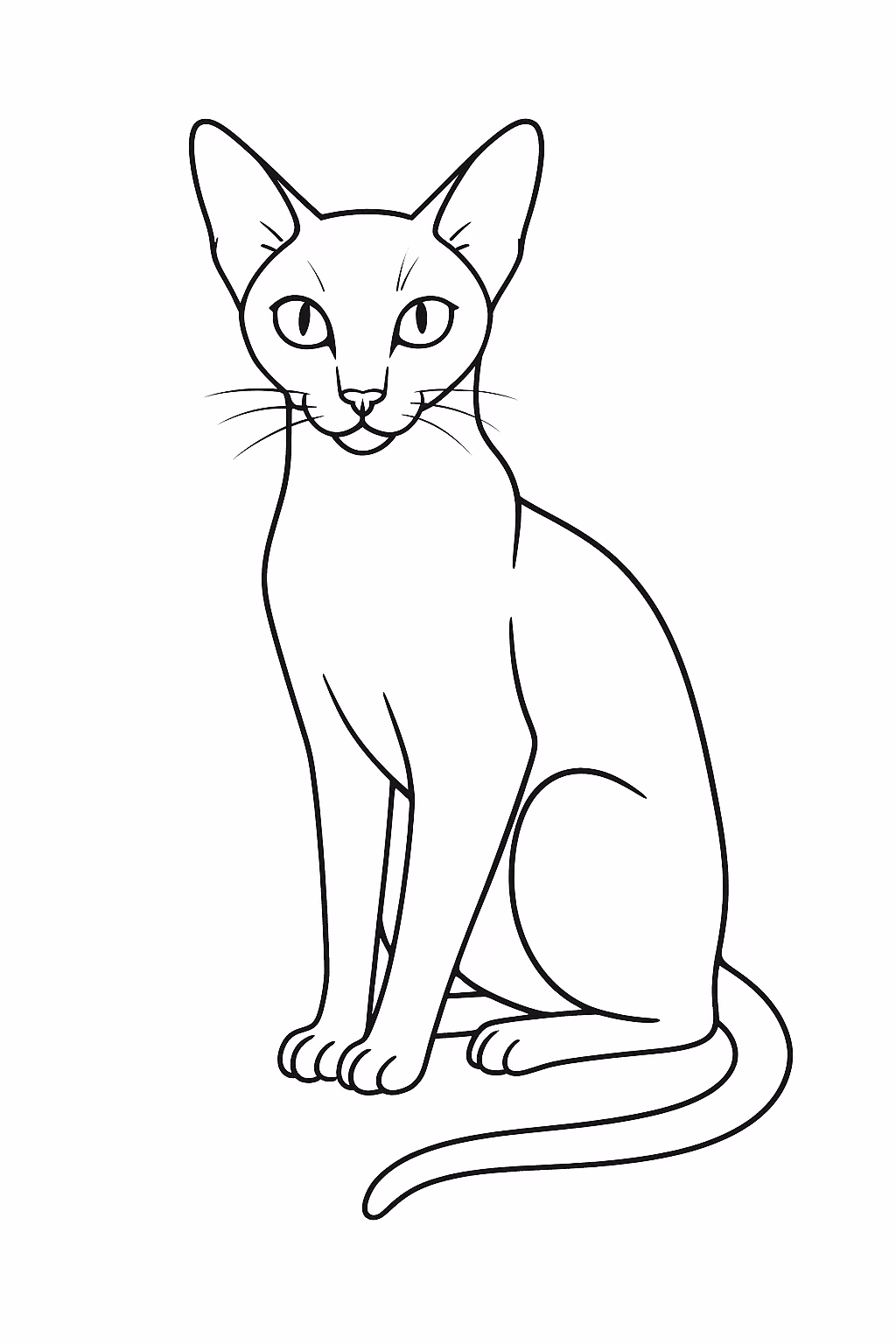 Gato siames para colorir — desenho para imprimir