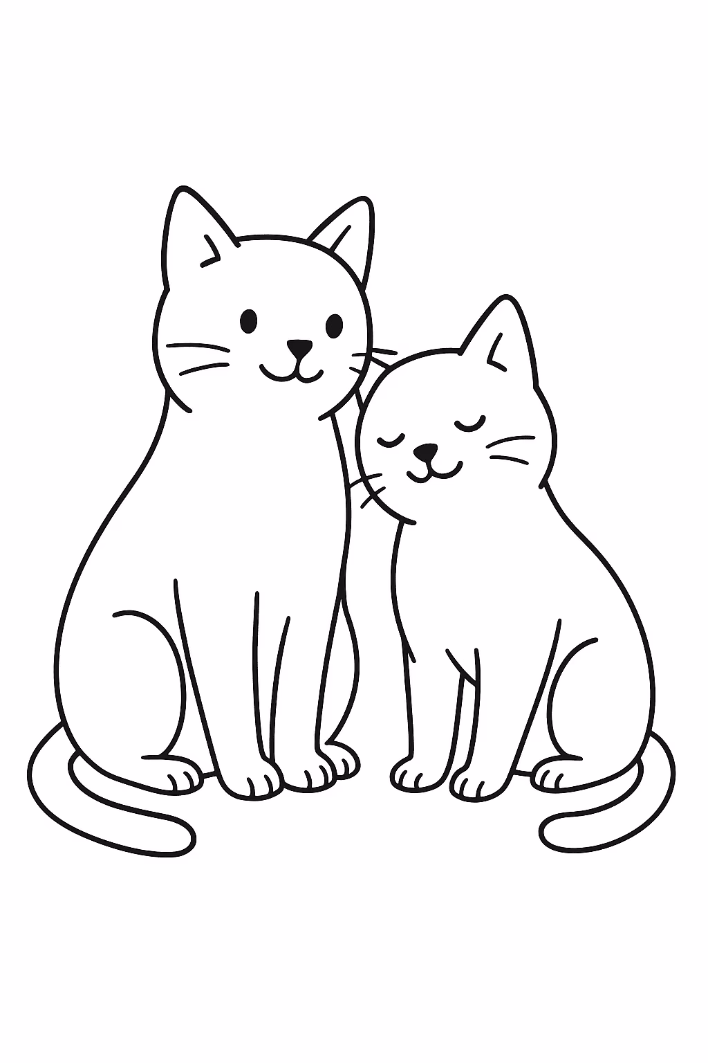 Gato dois gatos para colorir — desenho para imprimir