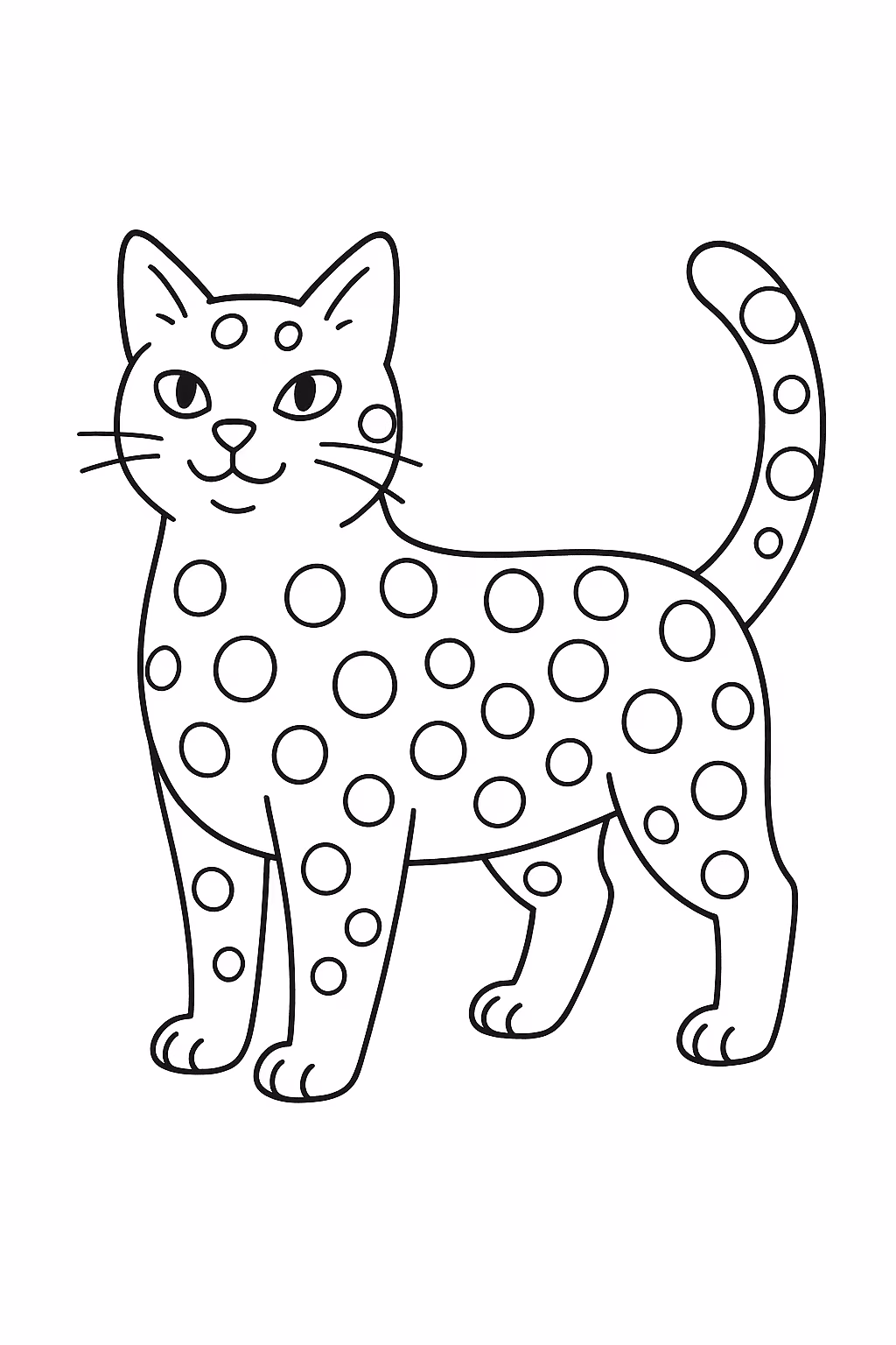Gato gato manchado para colorir — desenho para imprimir
