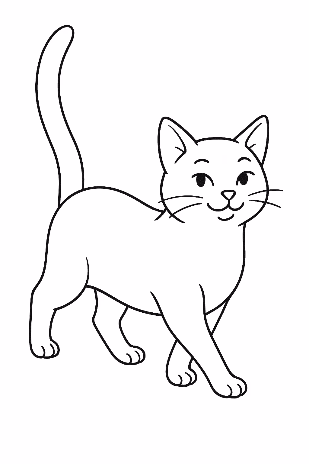 Gato gato cauda alta para colorir — desenho para imprimir