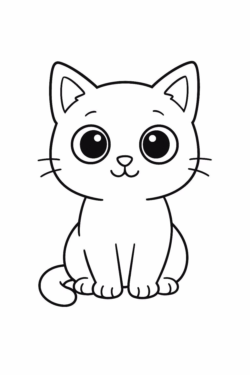 Gato gato olhos grandes para colorir — desenho para imprimir