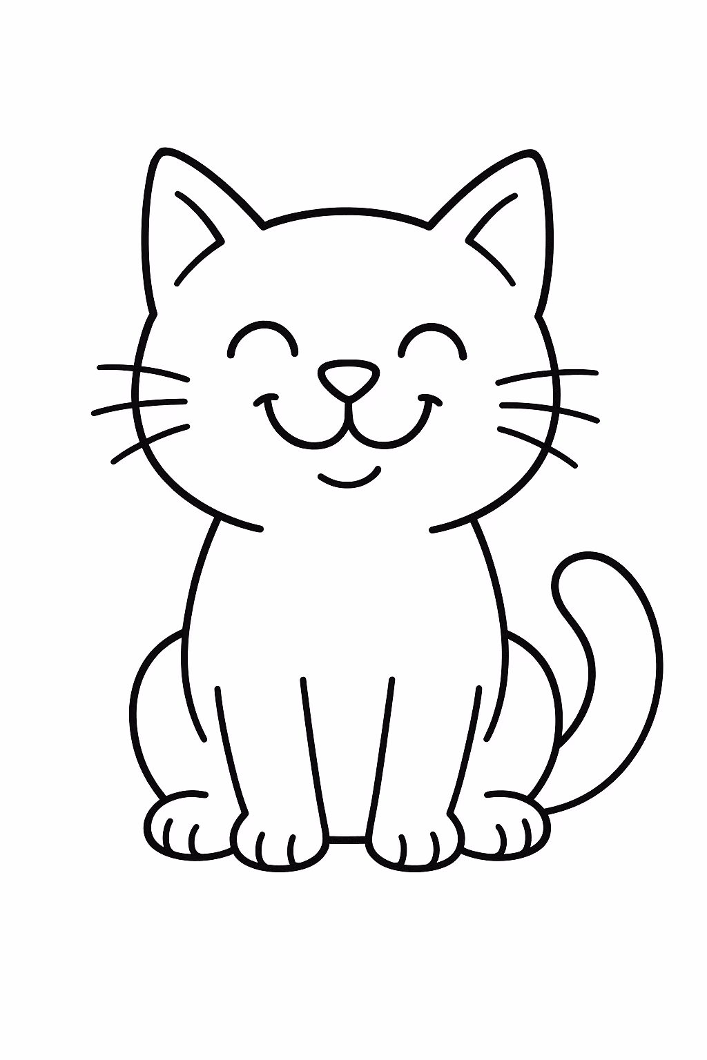 Gato gato feliz para colorir — desenho para imprimir