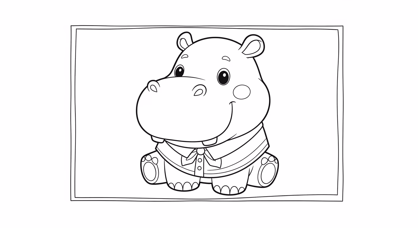 Hipopotamo para colorir — desenho para imprimir