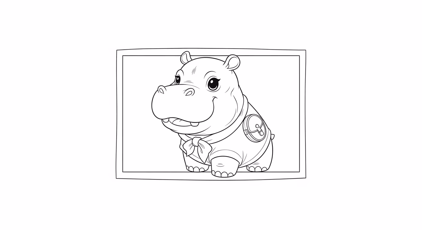 Hipopotamo para colorir — desenho para imprimir