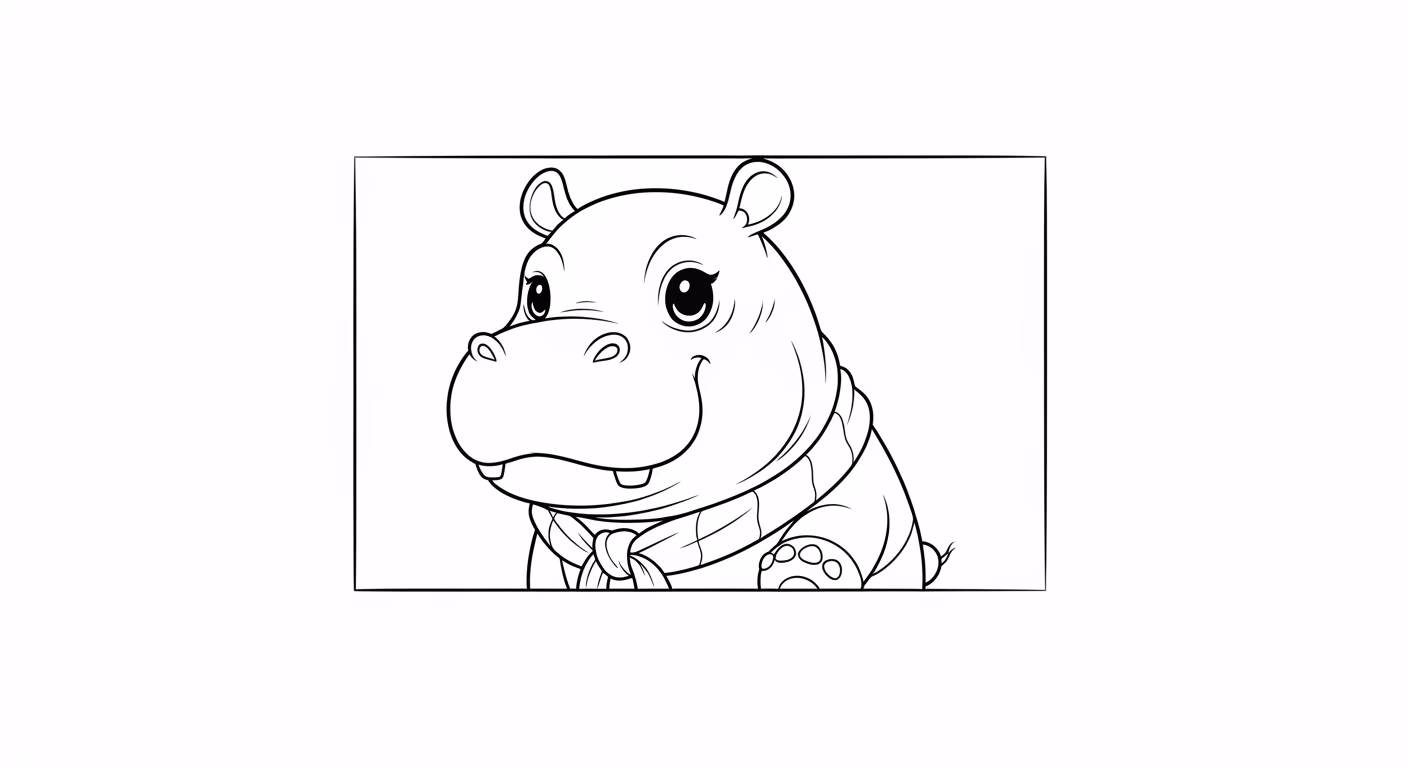 Hipopotamo para colorir — desenho para imprimir