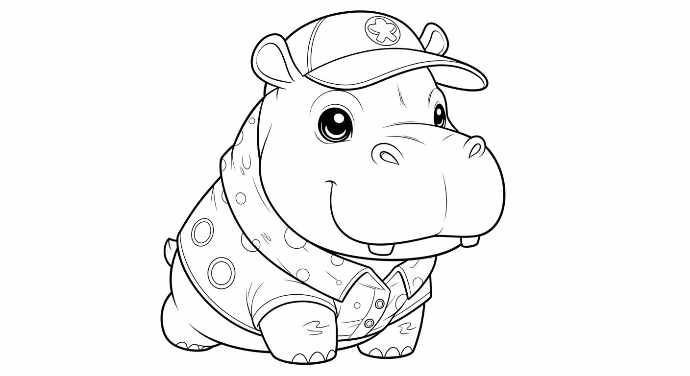 Hipopotamo para colorir — desenho para imprimir