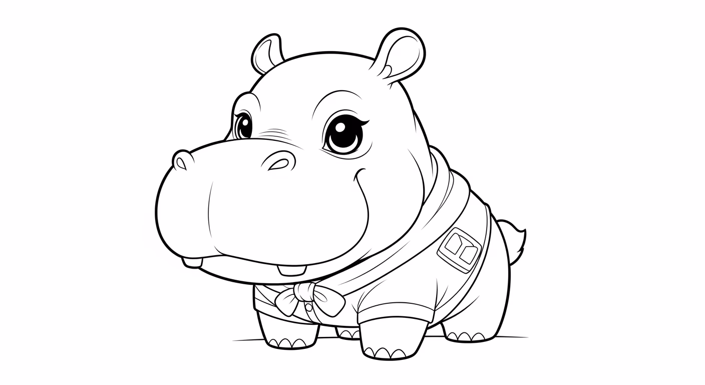 Hipopotamo para colorir — desenho para imprimir