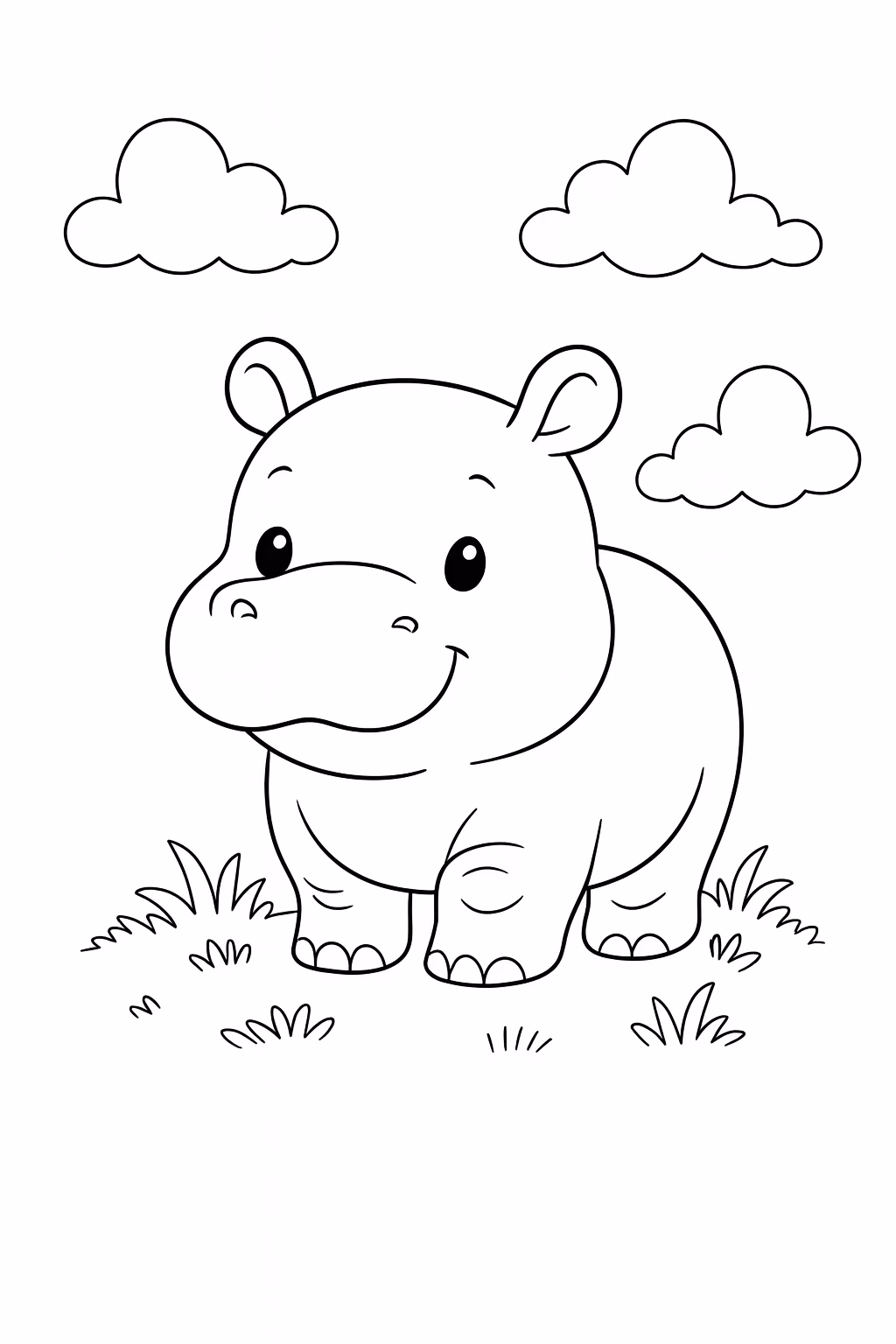 Hipopotamo para colorir — desenho para imprimir