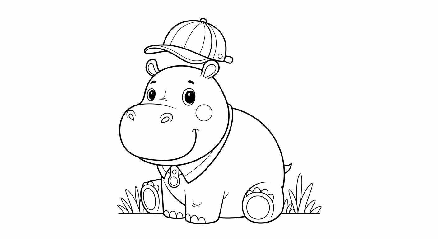 Hipopotamo para colorir — desenho para imprimir