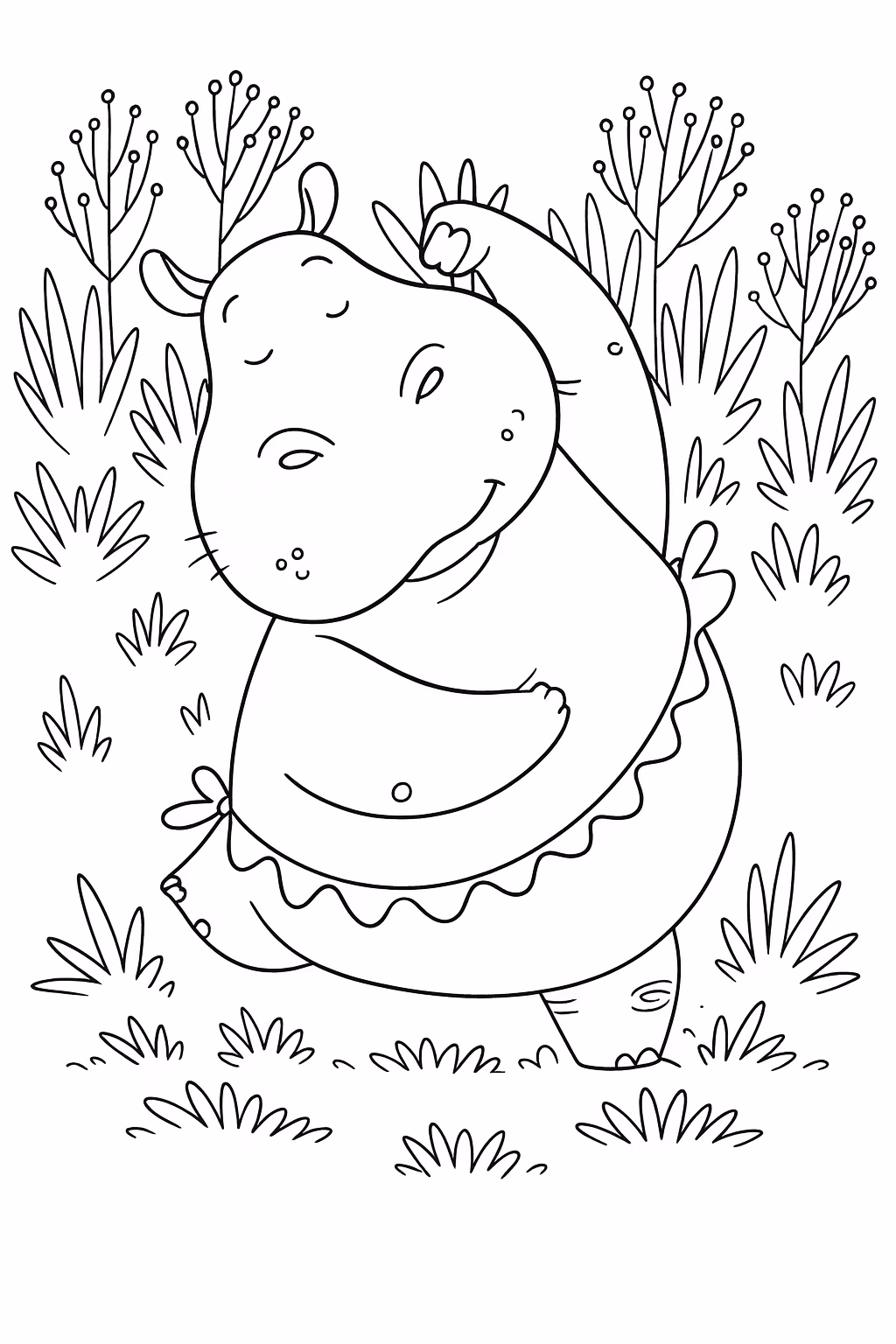Hipopotamo para colorir — desenho para imprimir
