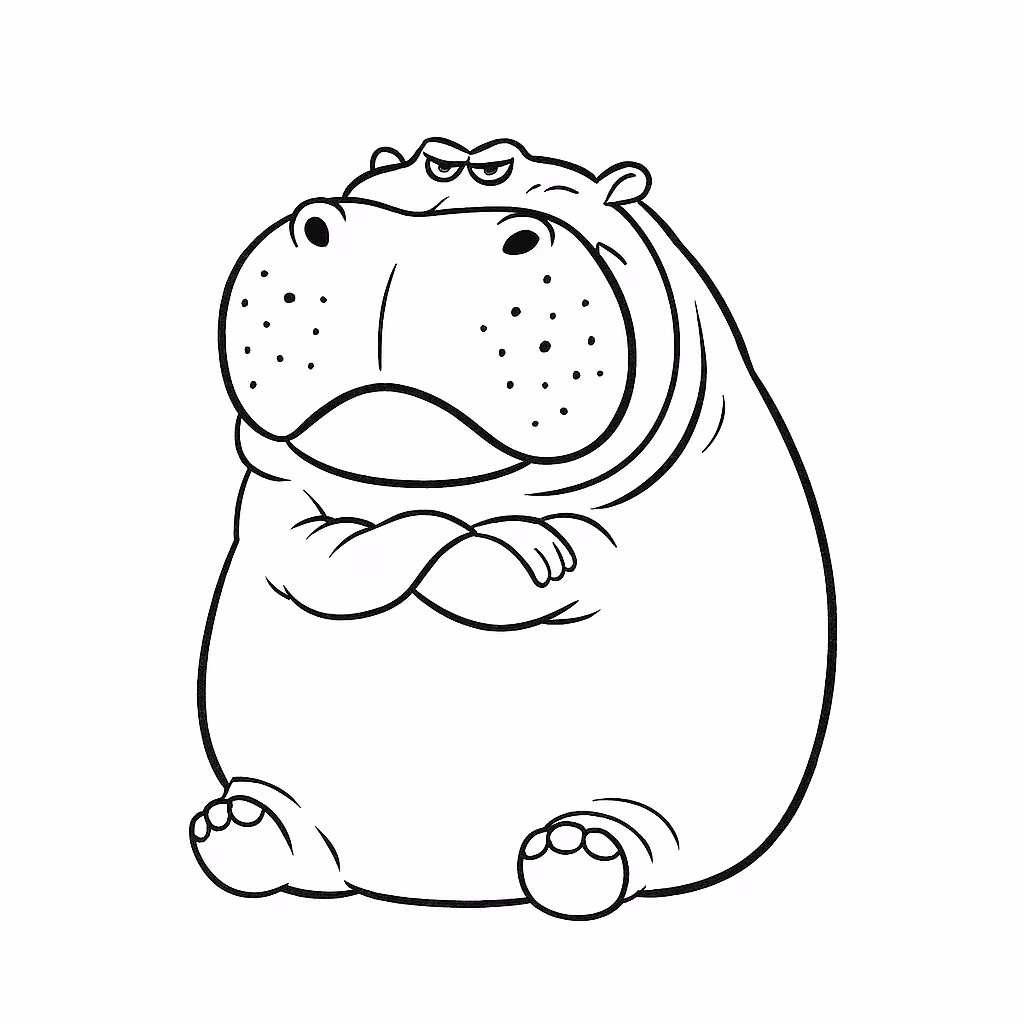 Hipopotamo para colorir — desenho para imprimir