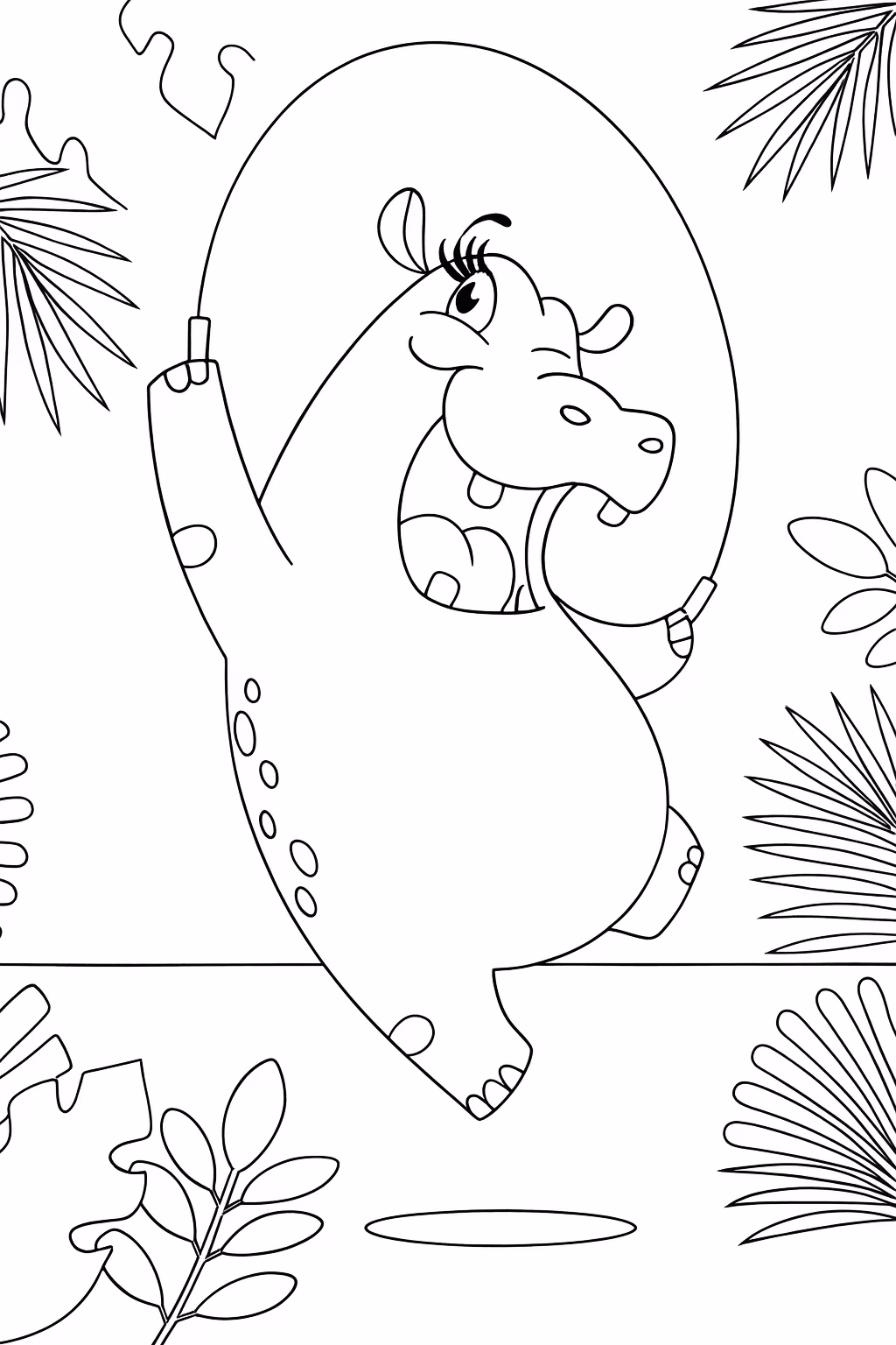 Hipopotamo para colorir — desenho para imprimir