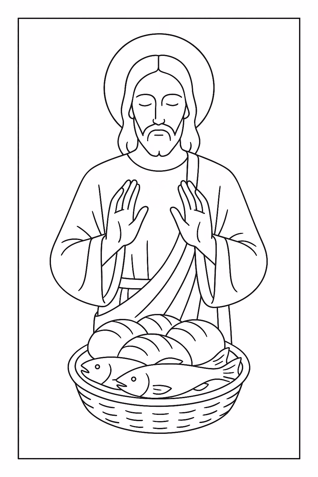 Jesus pao para colorir — desenho para imprimir