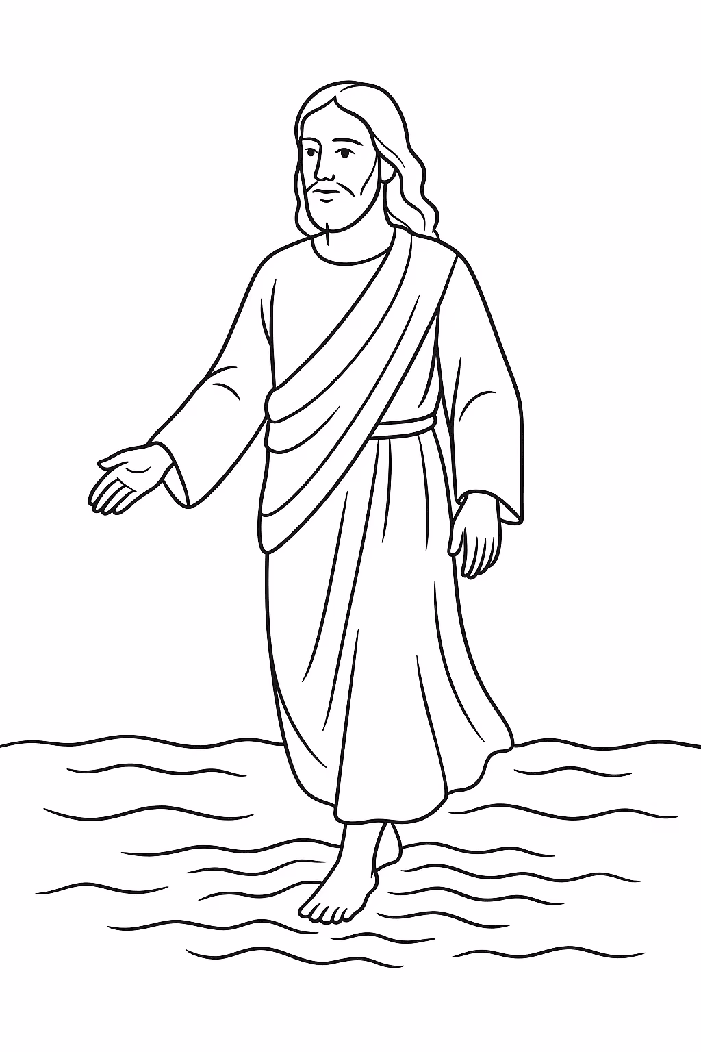 Jesus agua para colorir — desenho para imprimir