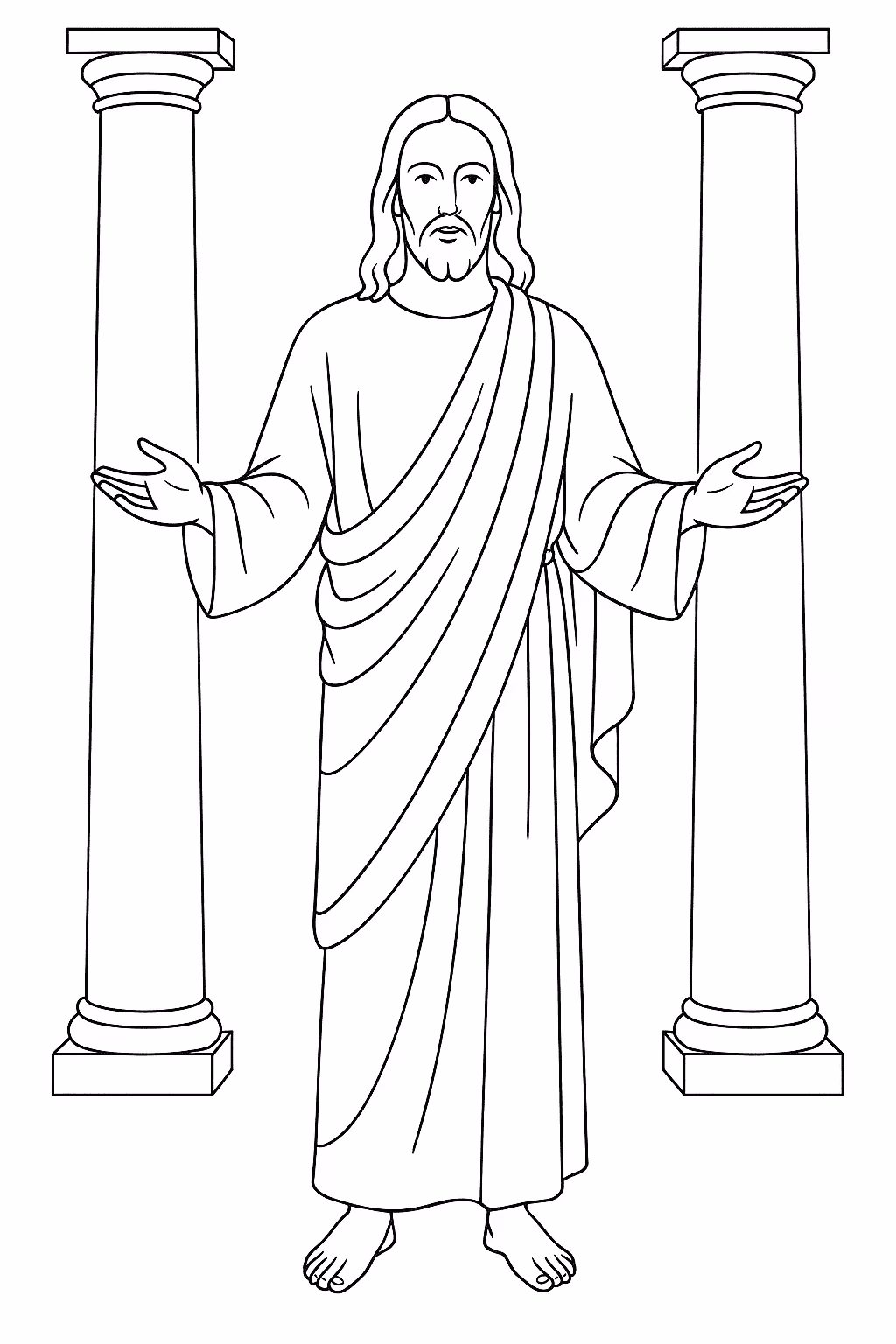 Jesus templo para colorir — desenho para imprimir