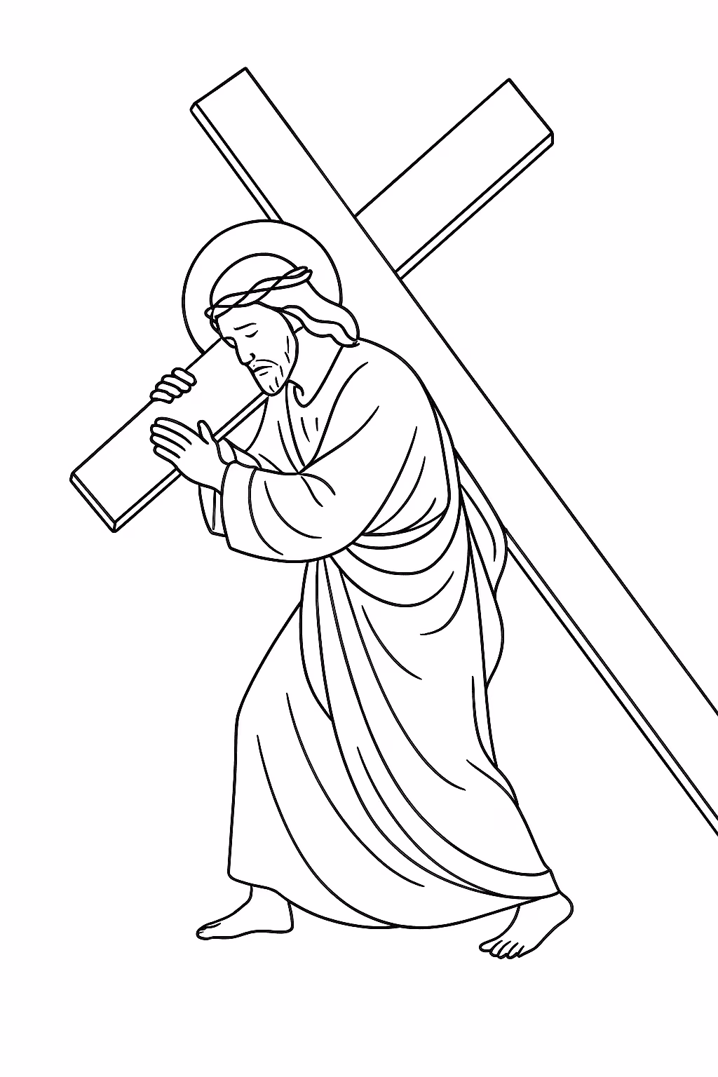Jesus cruz para colorir — desenho para imprimir