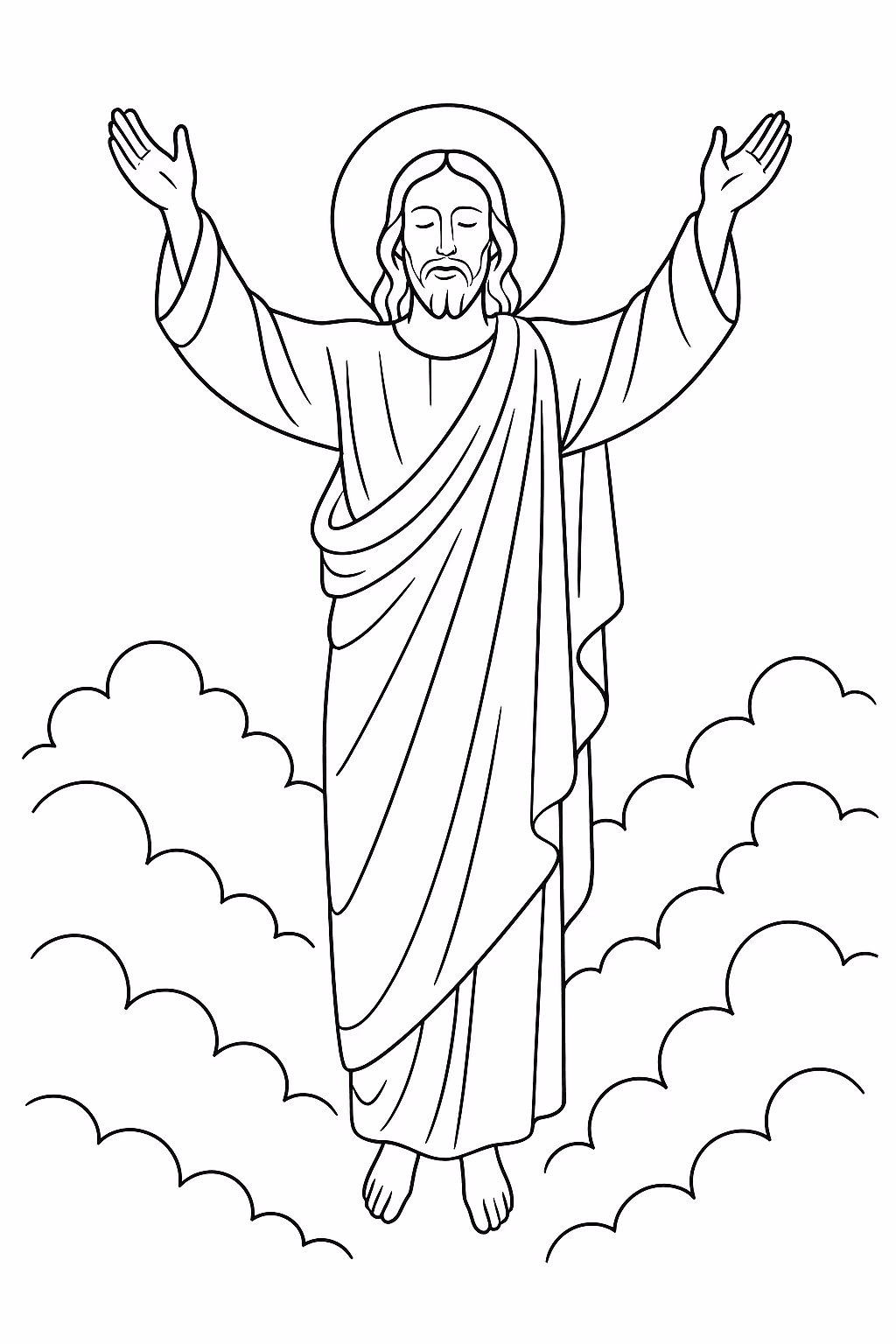 Jesus ascensao para colorir — desenho para imprimir