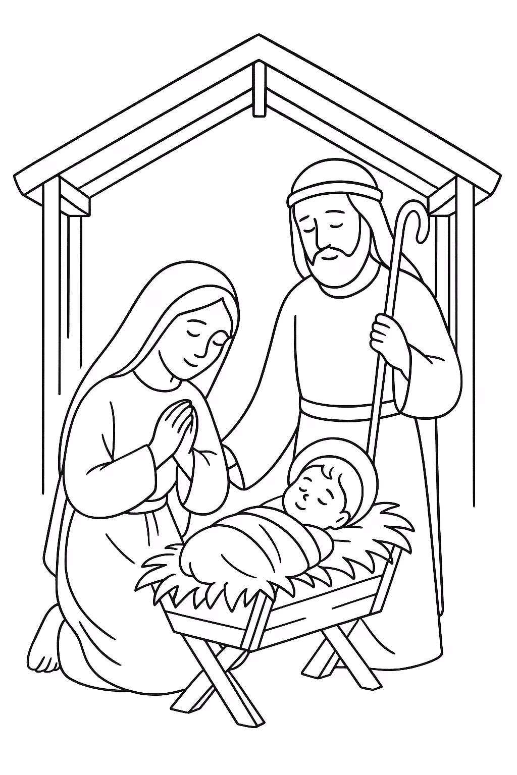 Jesus nascimento para colorir — desenho para imprimir