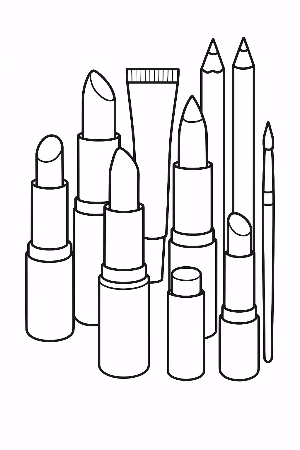 Kit labios min para colorir — desenho para imprimir
