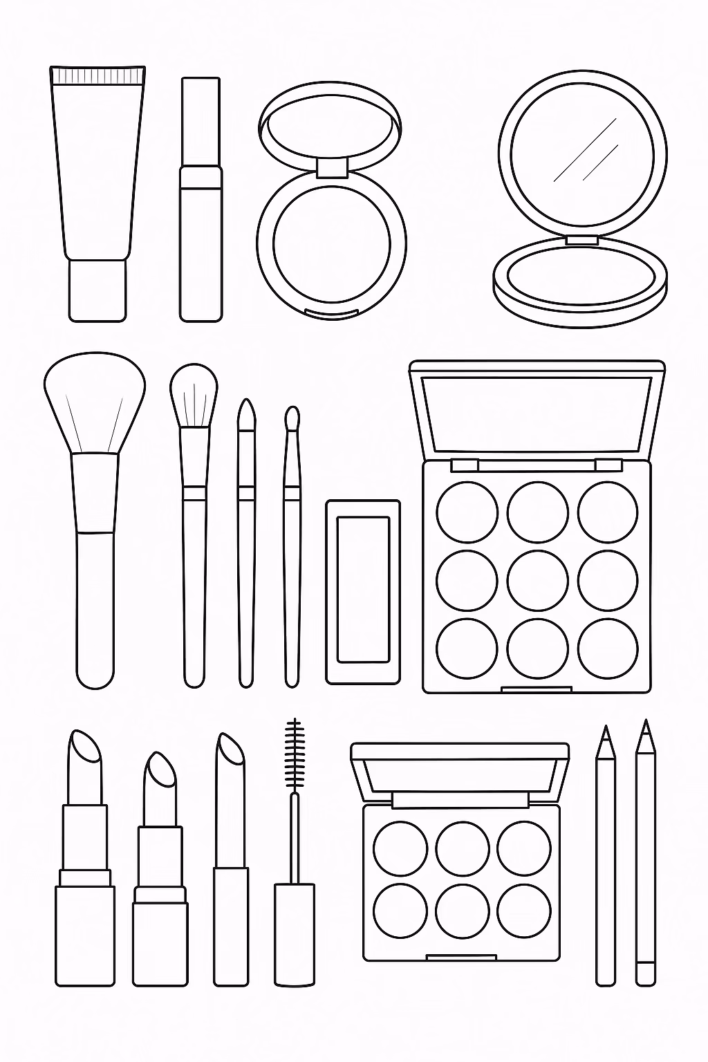 Kit completo min para colorir — desenho para imprimir