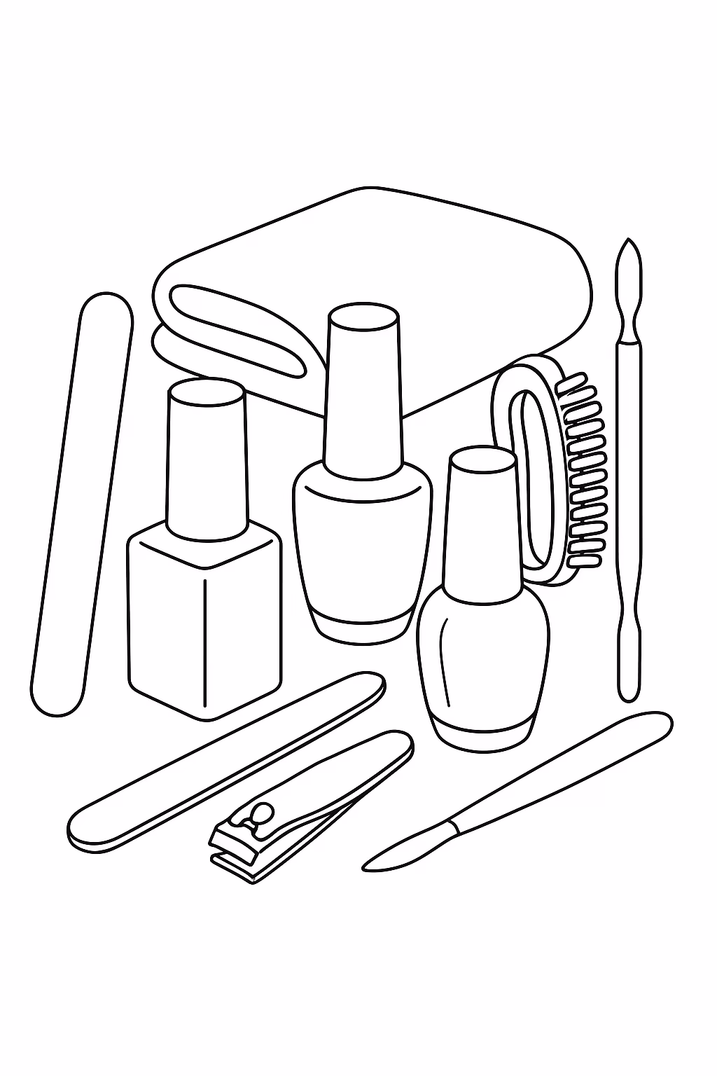 Kit unhas min para colorir — desenho para imprimir