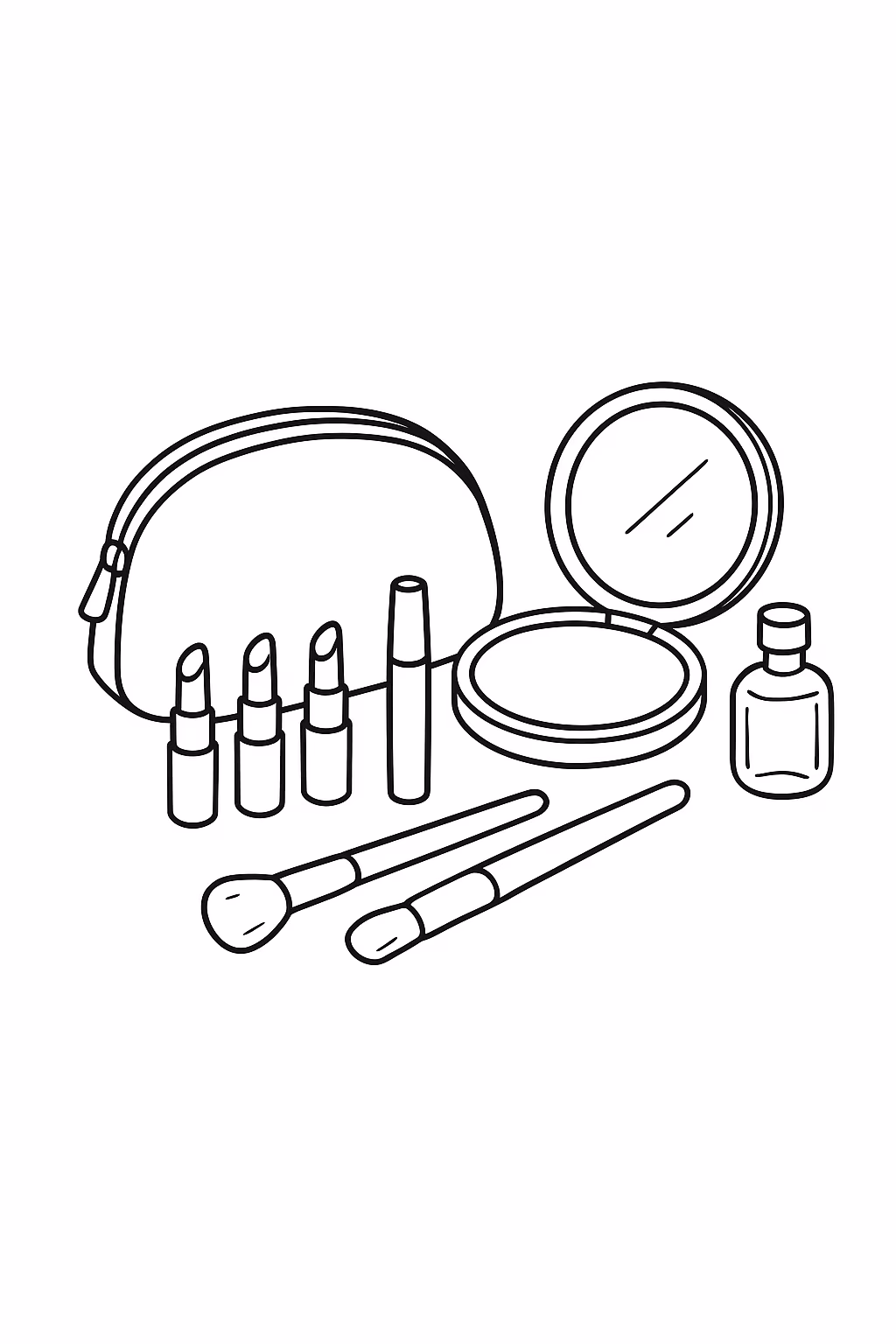 Kit viagem min para colorir — desenho para imprimir