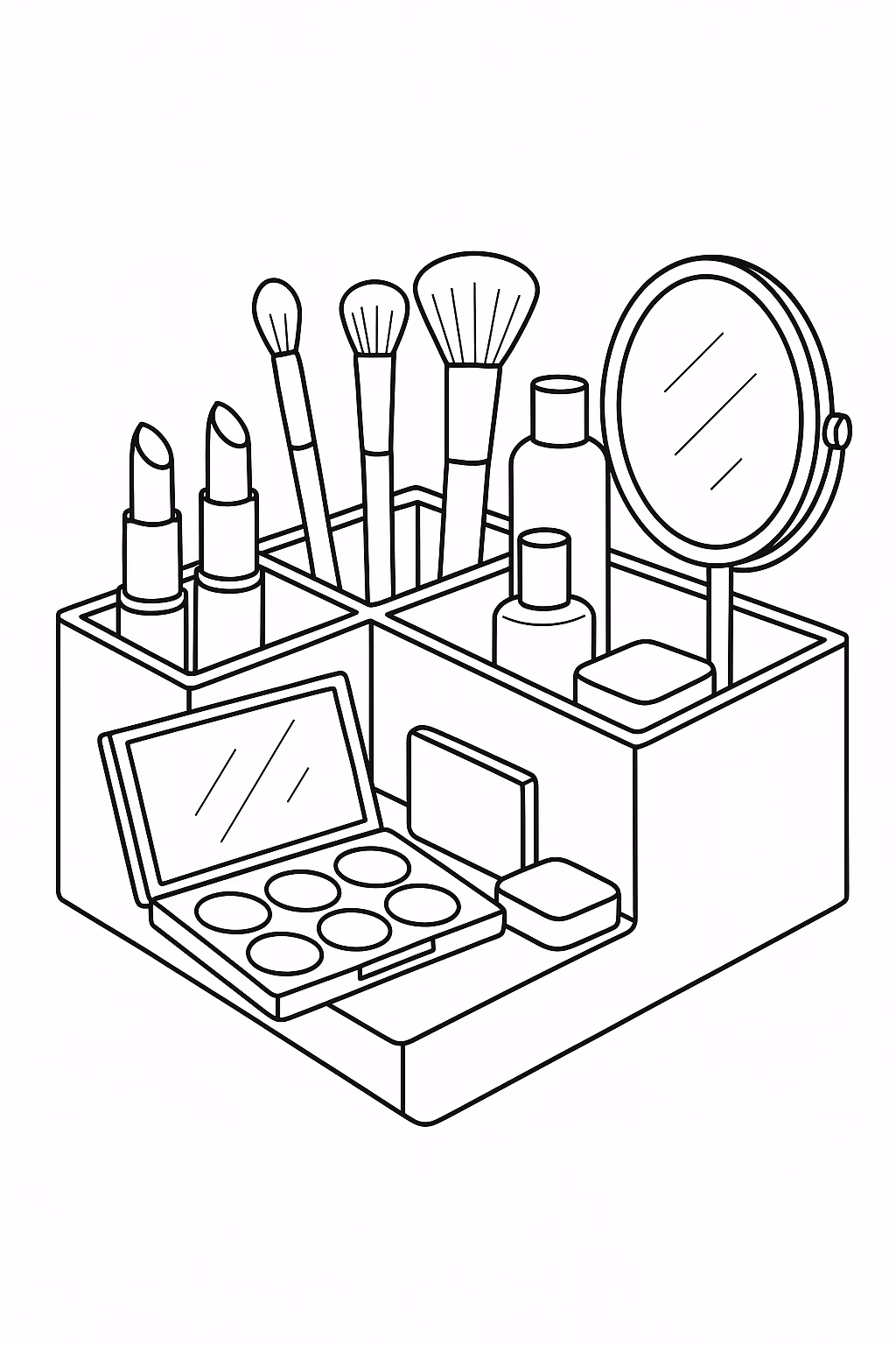 Kit organizador min para colorir — desenho para imprimir