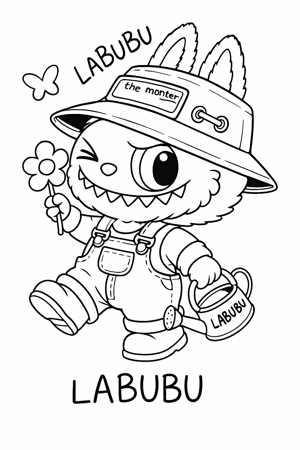 Labubu para colorir — desenho para imprimir