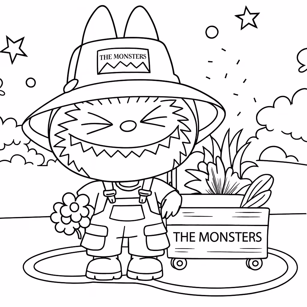 Labubu para colorir — desenho para imprimir