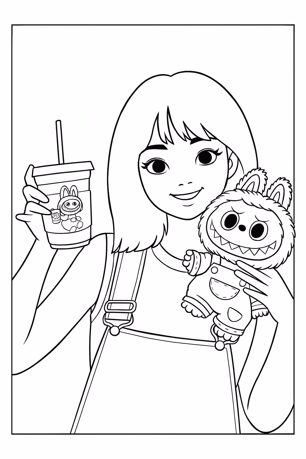 Labubu para colorir — desenho para imprimir