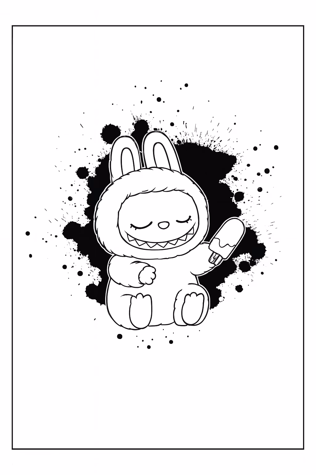 Labubu para colorir — desenho para imprimir