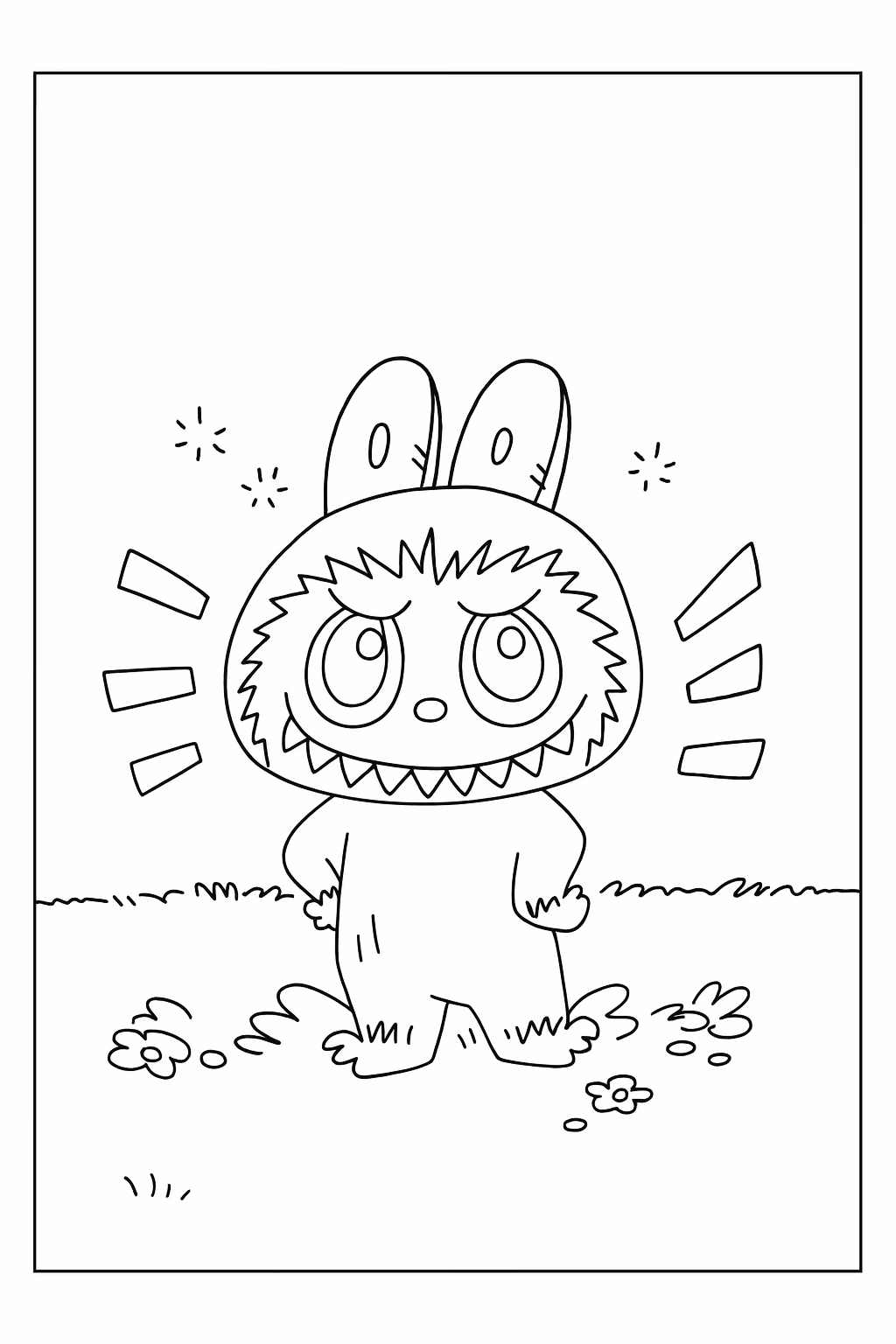 Labubu para colorir — desenho para imprimir