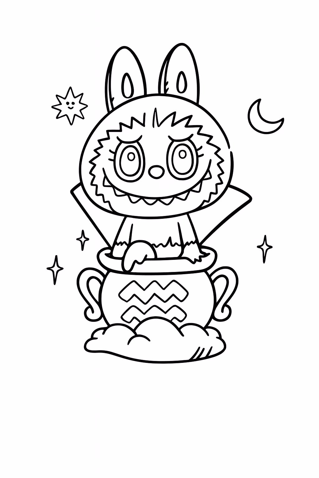 Labubu para colorir — desenho para imprimir