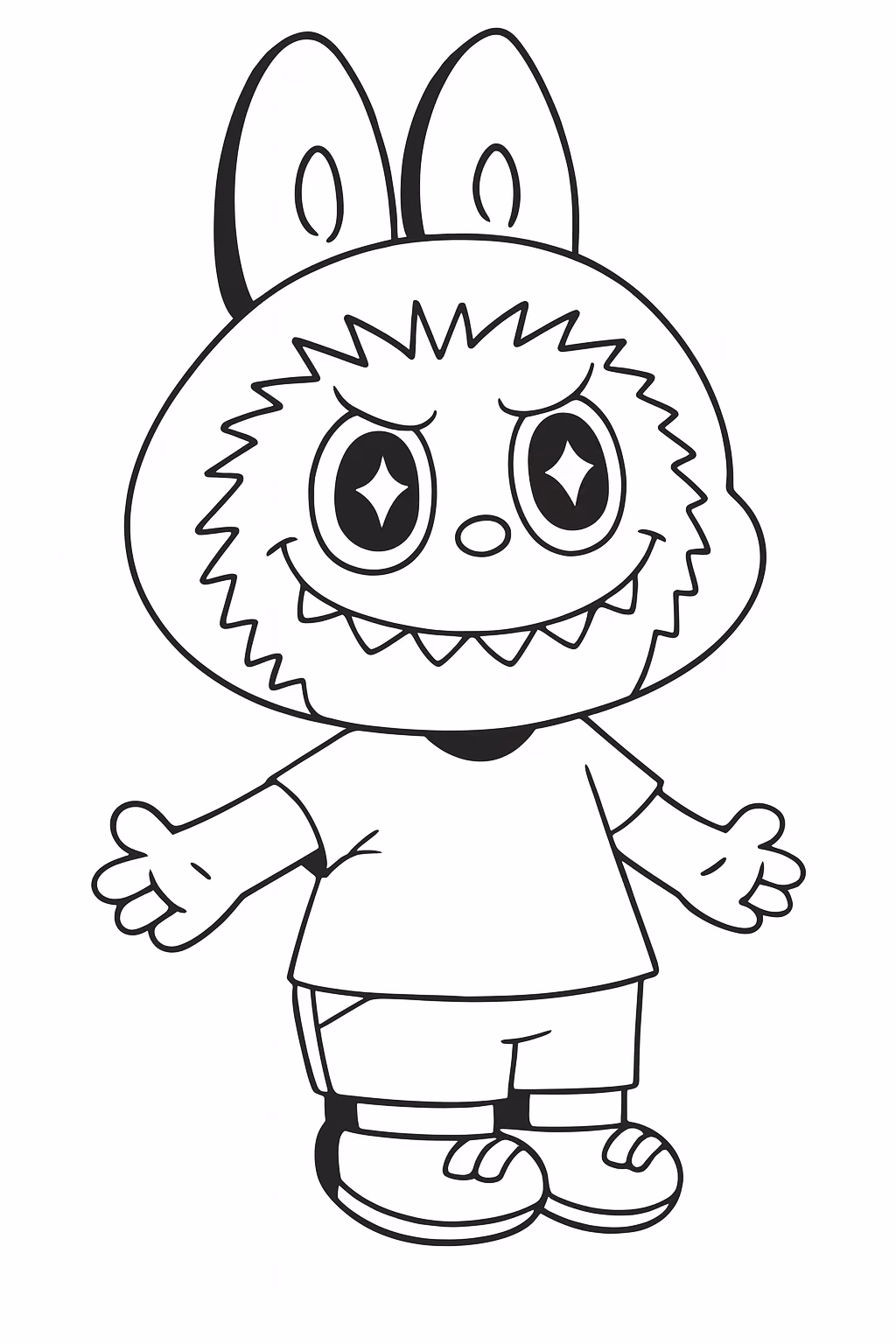 Labubu para colorir — desenho para imprimir