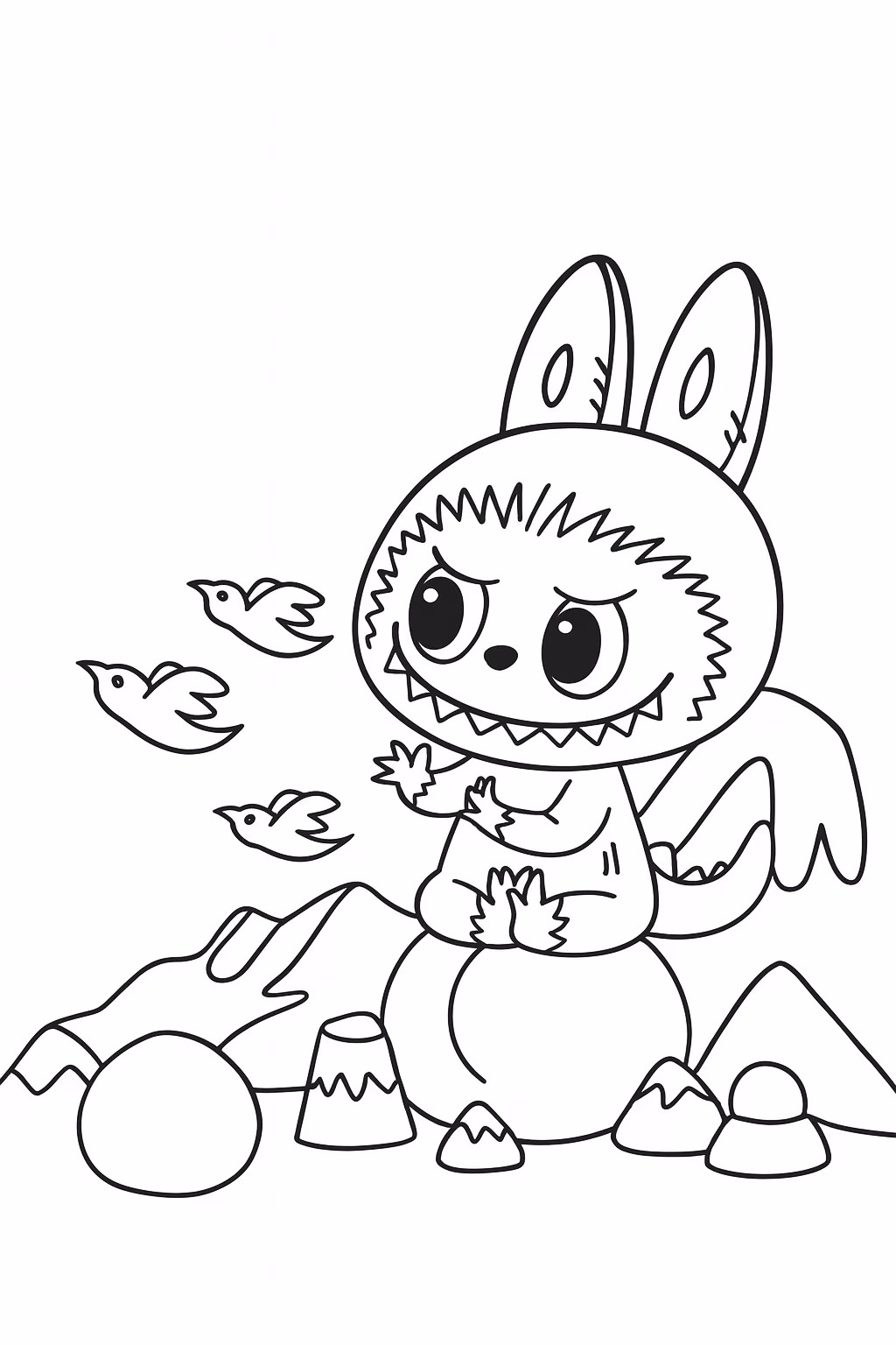 Labubu para colorir — desenho para imprimir