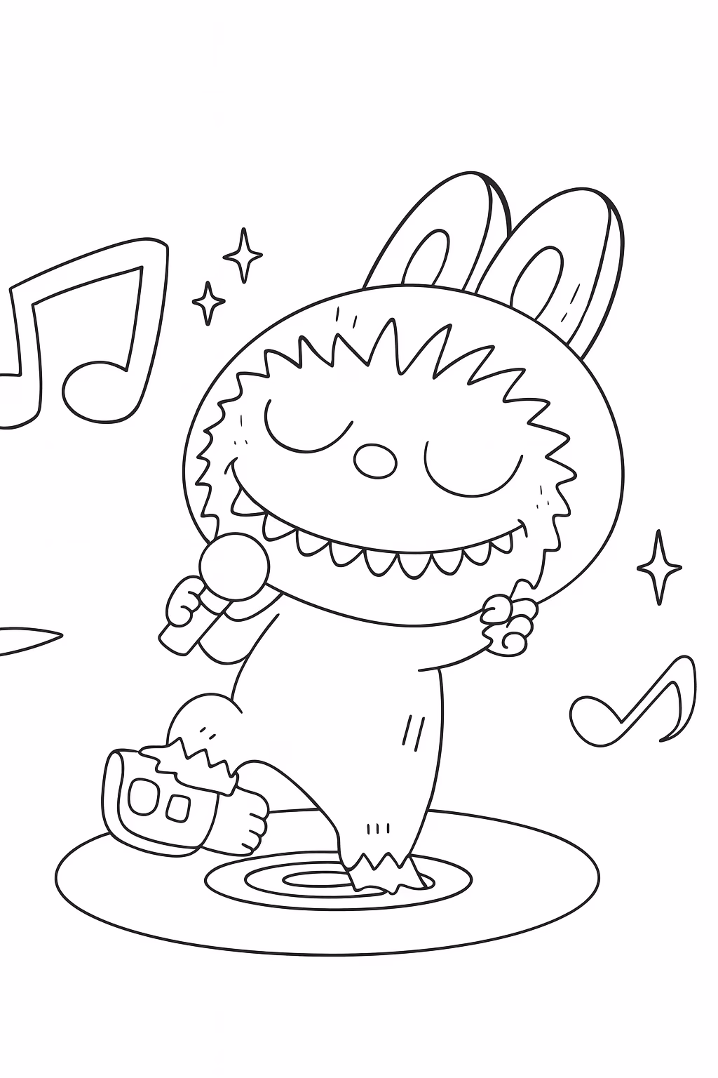 Labubu para colorir — desenho para imprimir
