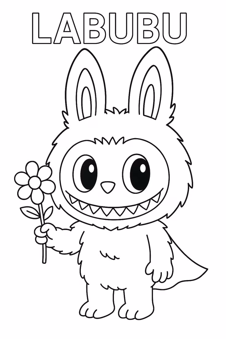 Labubu para colorir — desenho para imprimir