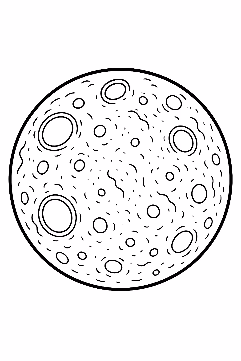Lua cheia crateras min para colorir — desenho para imprimir