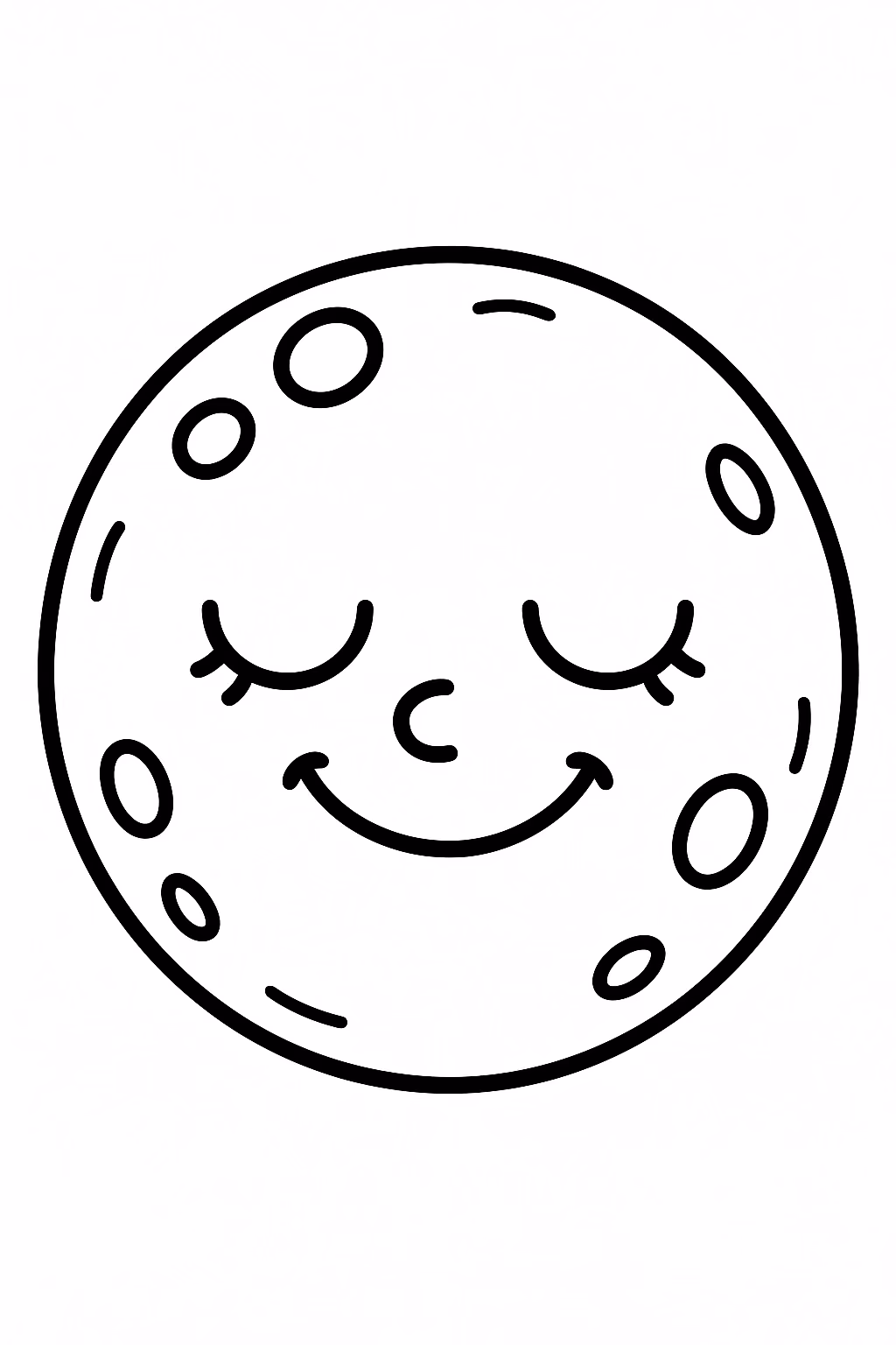 Lua rosto sorridente min para colorir — desenho para imprimir