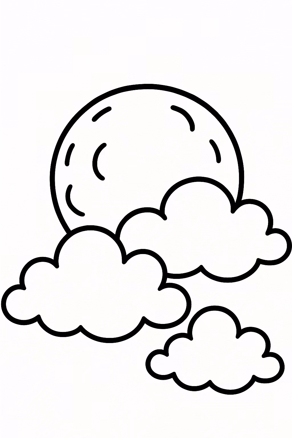 Lua lua nuvens min para colorir — desenho para imprimir
