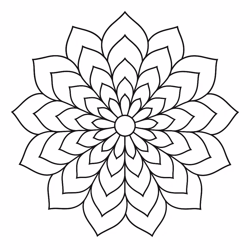 Mandala petalas para colorir — desenho para imprimir