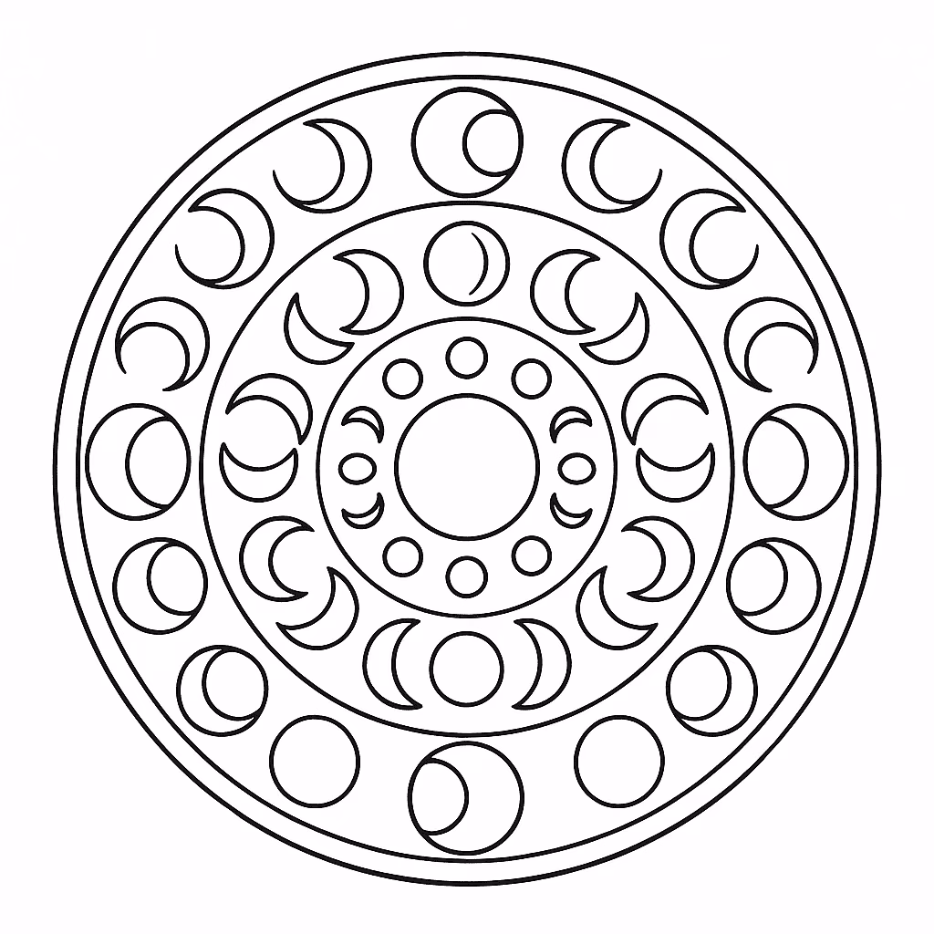 Mandala lua para colorir — desenho para imprimir