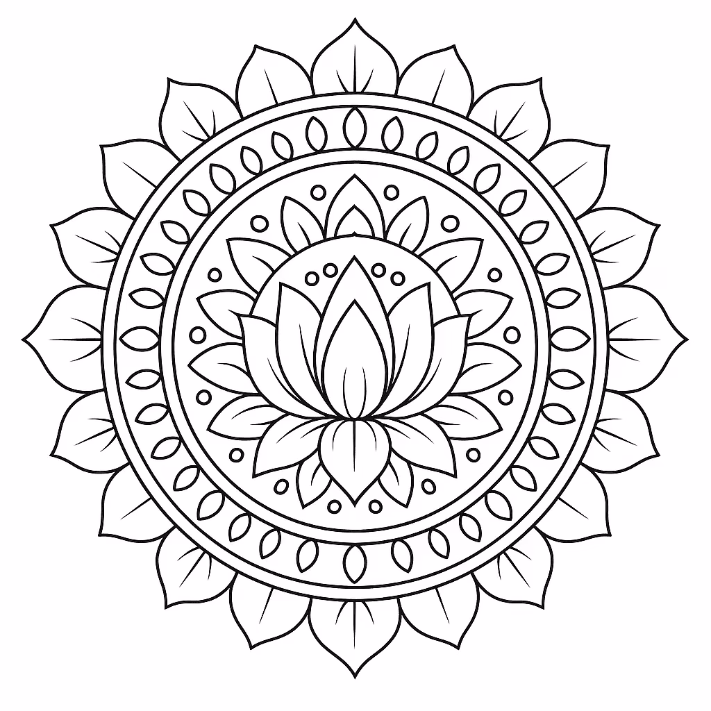 Mandala lotus para colorir — desenho para imprimir