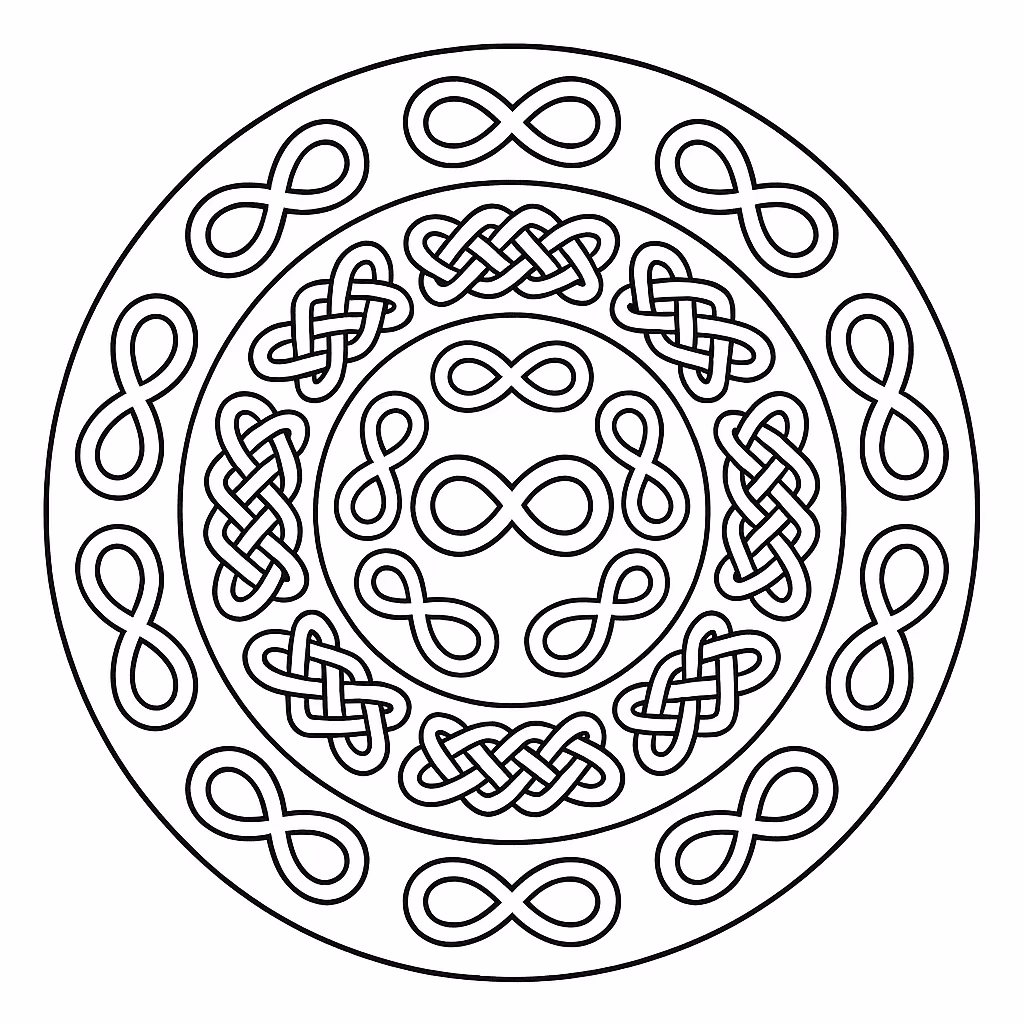 Mandala infinito para colorir — desenho para imprimir