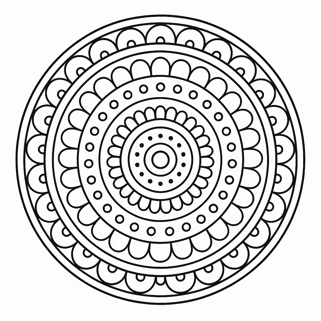 Mandala circulos para colorir — desenho para imprimir