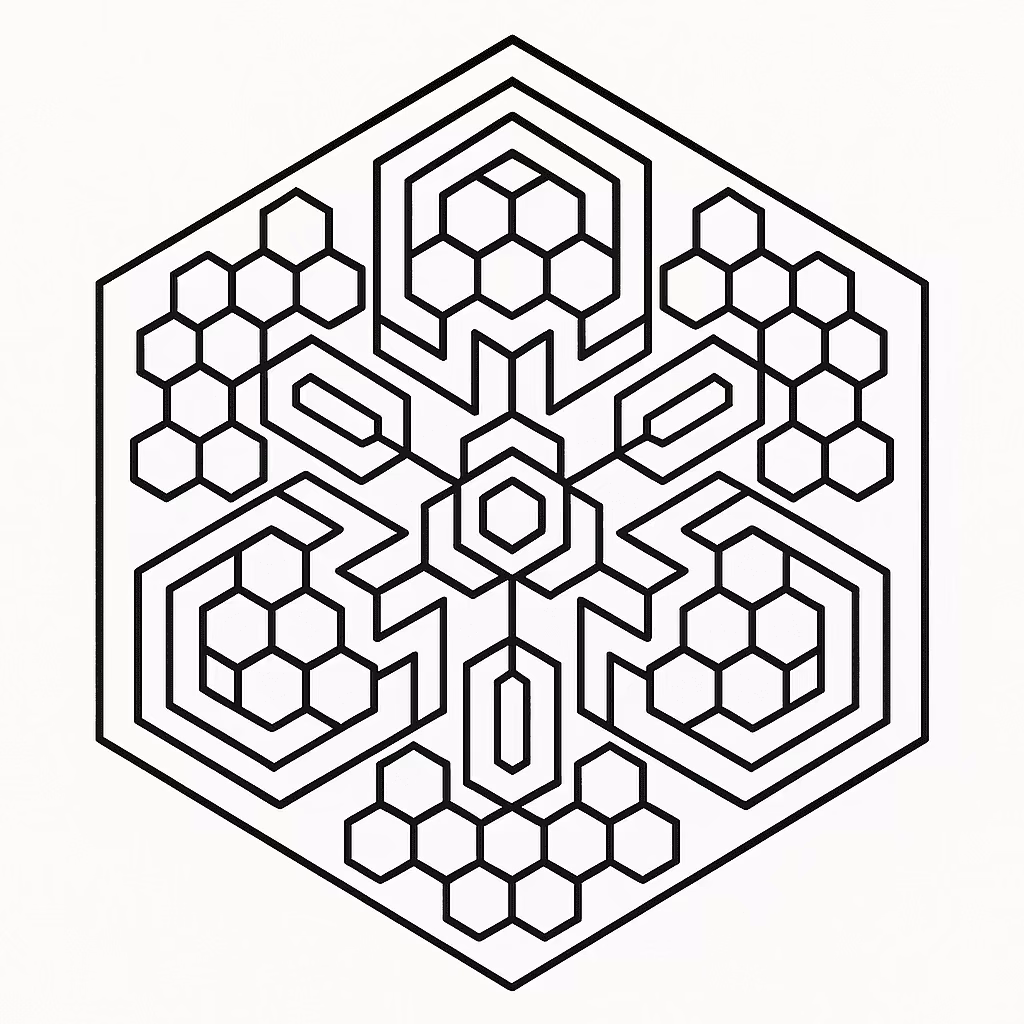Mandala hexagono para colorir — desenho para imprimir