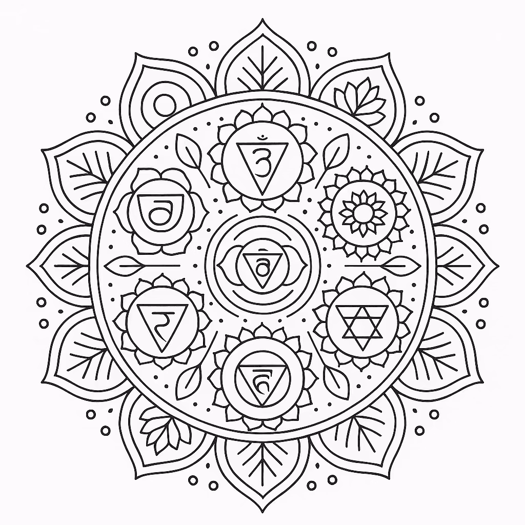 Mandala chakra para colorir — desenho para imprimir