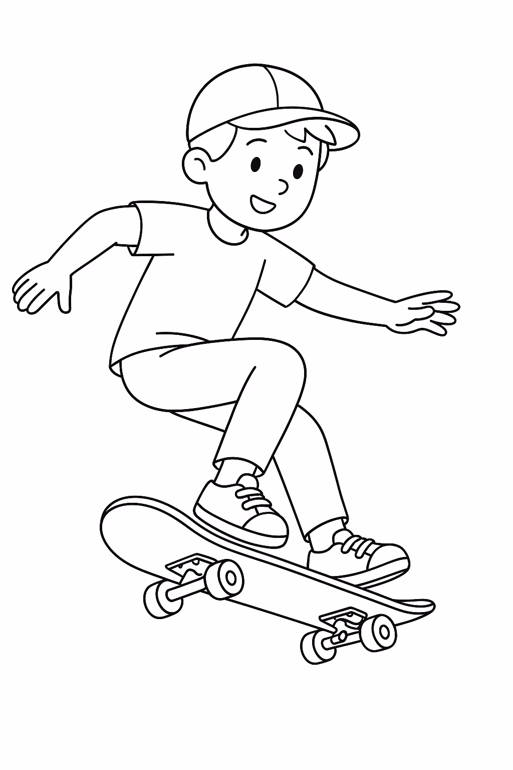Menino skate para colorir — desenho para imprimir
