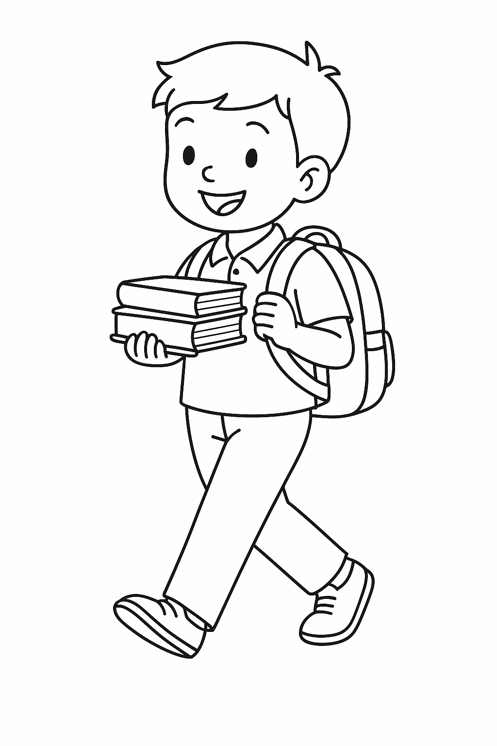 Menino escola para colorir — desenho para imprimir